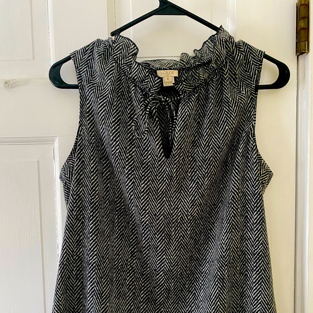 J. Crew grey white chevron sleeveless